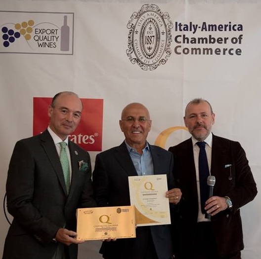 Joe Farruggio (middle) accepts honor from Francesco Genuardi  (left) &amp; Federico Tozzi