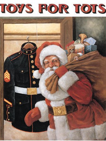 The 2009 poster for the Toys for Tots Marine Corps campaign.