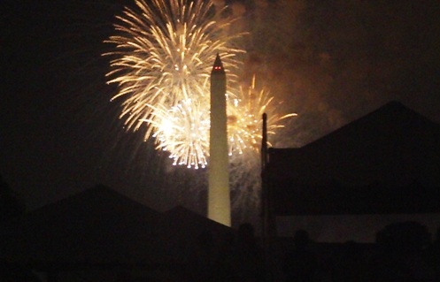 Fireworks and Washington Monument