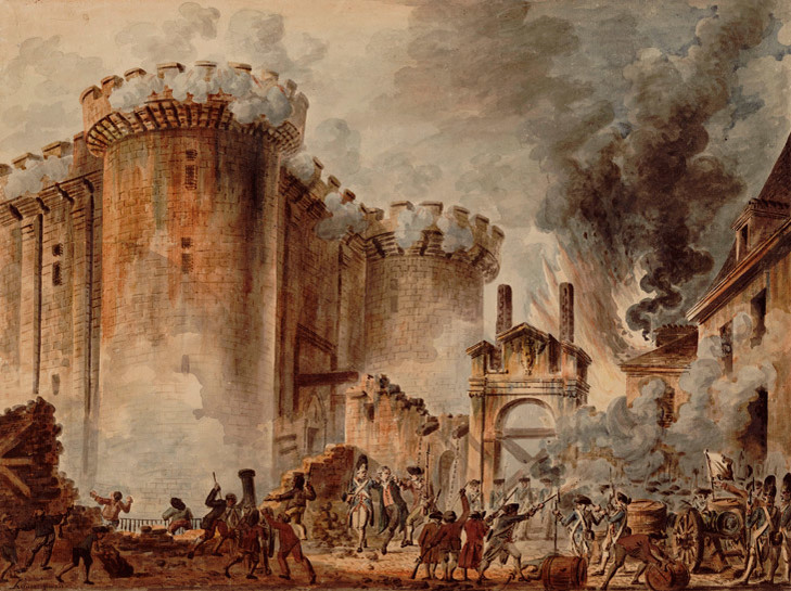 Prise de la Bastille by Jean-Pierre Houël (1789)