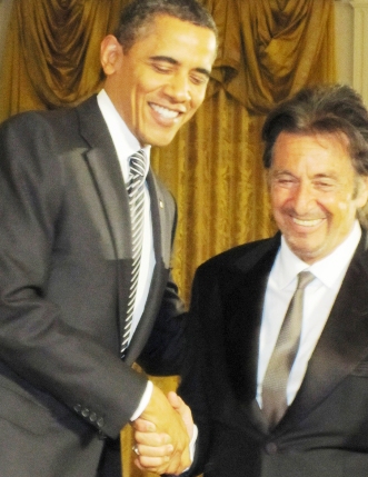 President Obama congratulates Al Pacino