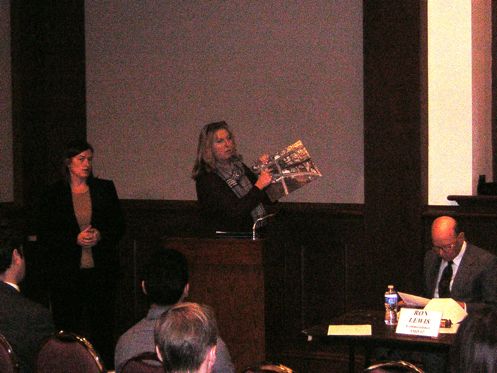 Molly Quinn, President of Washington Sports and Even Management LLC, with colleague Julie Hanson and ANC Chairman Ron Lewis