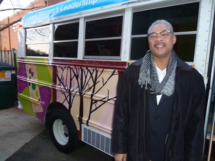 Tony Small with the Artmobile