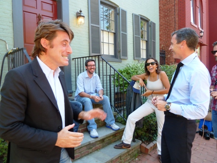 Rival French TV reporters spar outside DSK Georgetown home