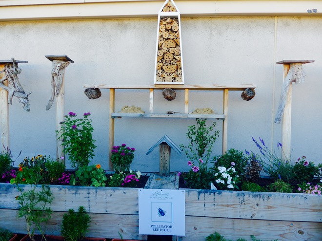 Washington Monument-inspired bee pollinator hotel at the Fairmont