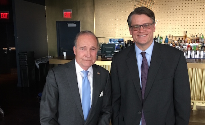 CNBC senior contributor Larry Kudlow with son of Washington and respected journalist Ben White of POLITICO