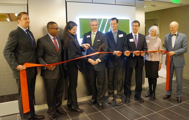 Mike Fitzgerald and Debbie Winsor cut the ceremonial ribbon