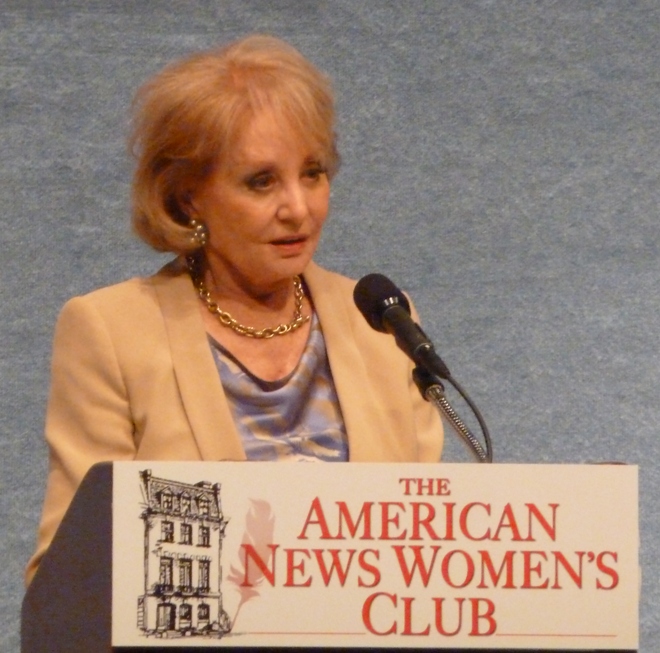 Barbara Walters speaking at National Press Club