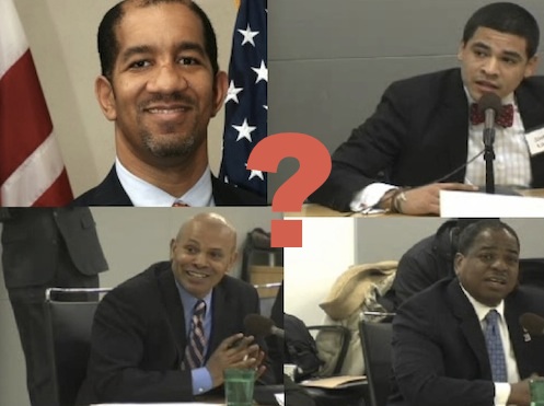 Clockwise from top left, Sekou Biddle, Josh Lopez, Vincent Orange and Jacque Patterson are running for the At-large Council seat
