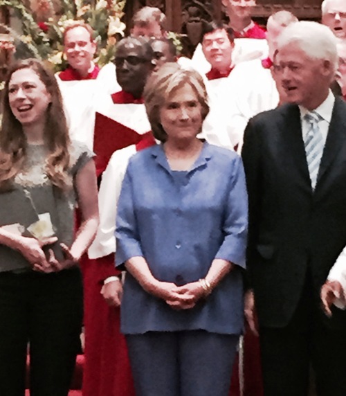 Chelsea, Hillary and Bill Clinton