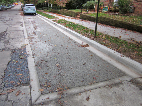 The city installed permeable pavement on several Chevy Chase streets last year as part of a pilot project.