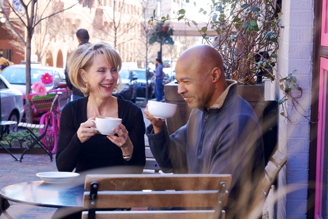 Katherine Tallmadge and Earl Williams Enjoying Coffee at Baked and Wired