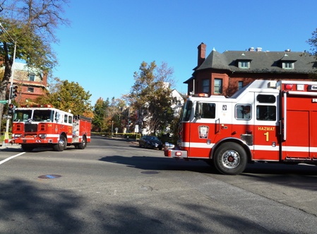 D.C. emergency personnel on the scene near Cosmos Club