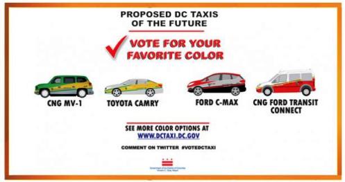 Proposed DC Taxicab Color Schemes