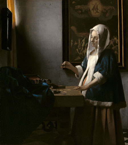 Johannes Vermeer, Woman Holding a Balance, c. 1664, oil on canvas