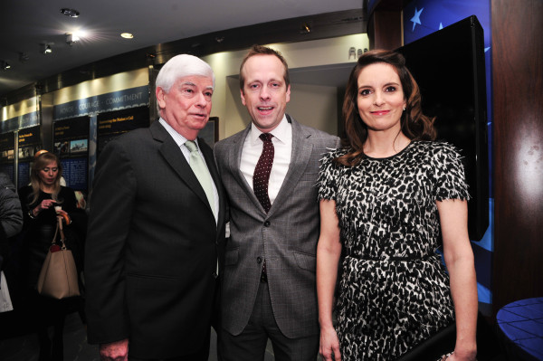 Chris Dodd, CEO of MPAA (L) with Tina Fey