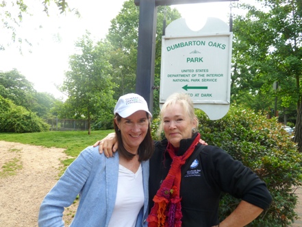 Rebecca Trafton and Sunny Scully Alsup, DOPC board member at Lovers&#039; Lane entrance