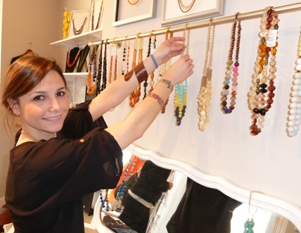 Kyle Barber with her handmade jewelry