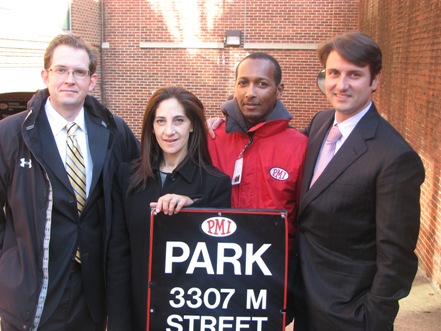 Charles Lancaster, PMI, Leslie Ross, Jamestown DC, Berhane Gebreab, PMI, and Philippe Lanier, EastBanc