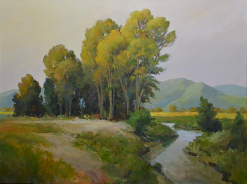 Ed Cooper&#039;s Afternoon Grove, oil on linen, 48 x 36