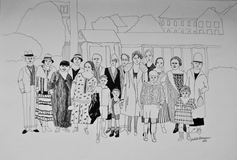 At the Vienna train station circa 1922 (author&#039;s mother in plaid front row right)