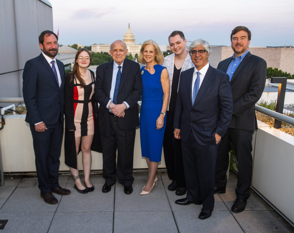 Christie Hefner with the 2019 honorees: George Luber, Grace Marion, Floyd Abrams, Christie Hefner, Christian Bales, Ted Boutrous