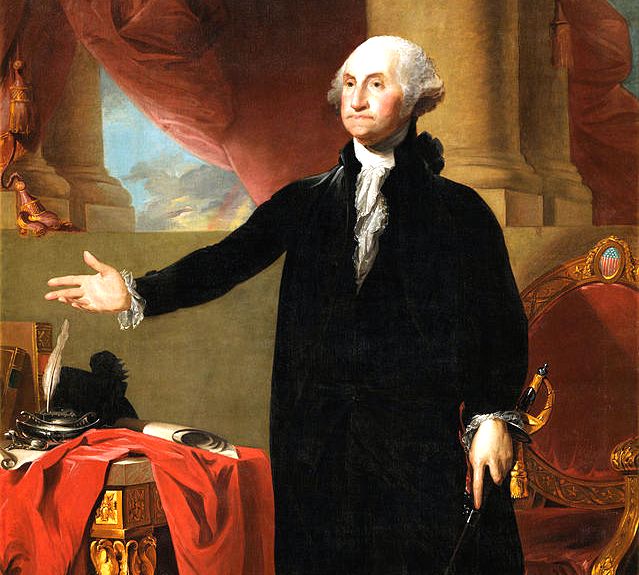 Detail from Gilbert Stuart portrait of George Washington