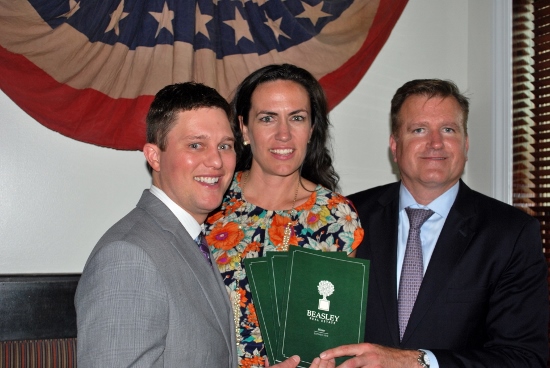 Beasley partner Trent Heminger (left), marketing director D&#039;Ann Lanning &amp; Jim Bell