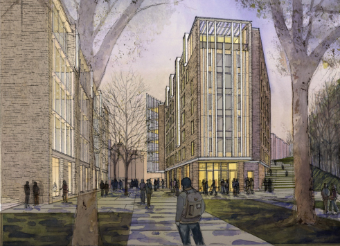 A rendering depicts the planned 225-bed dormitory.