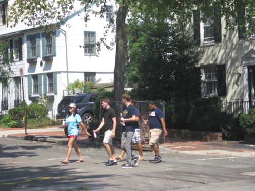 Students walking on 34th Street