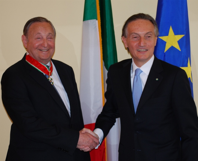 E. David Harrison (left) honored by Italian Ambassador