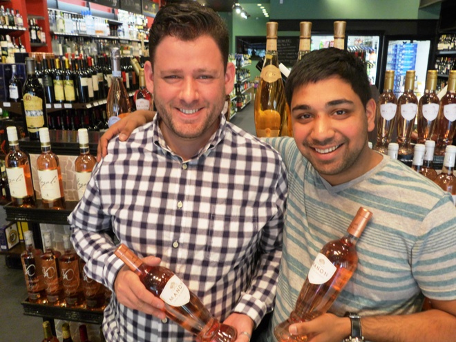 Manager, Sean Rowley and Owner, Ankit Desai with French Rosé