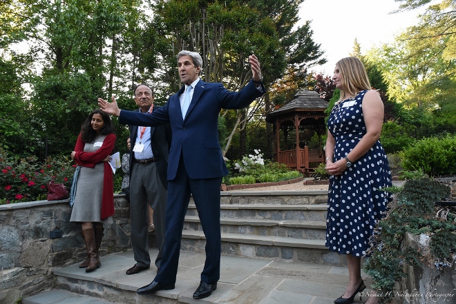 John Kerry, Heather Higginbottom (far right), Ranvir Trehan (left) &amp; Veena Trehan