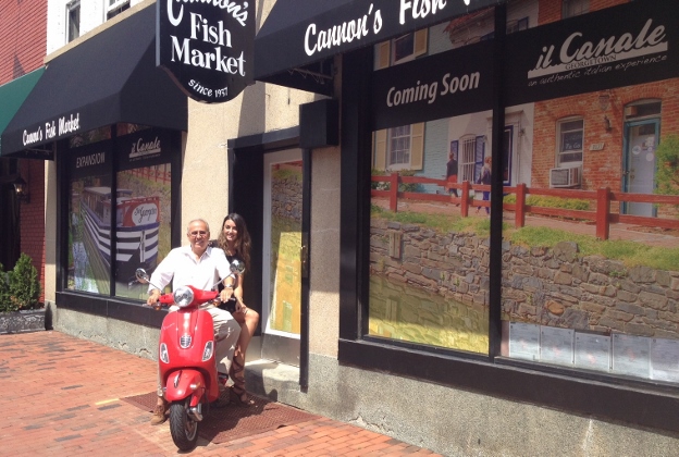 il Canale owner Joe Farruggio with an il Canale hostess.