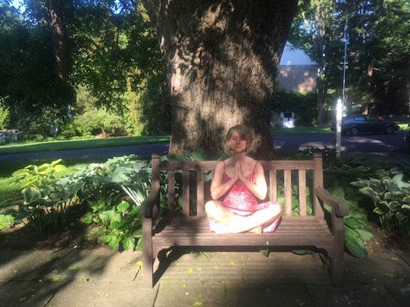 Katherine Tallmadge Engaging in Mindfulness Meditation in the Bucks County, PA Countryside June 2017