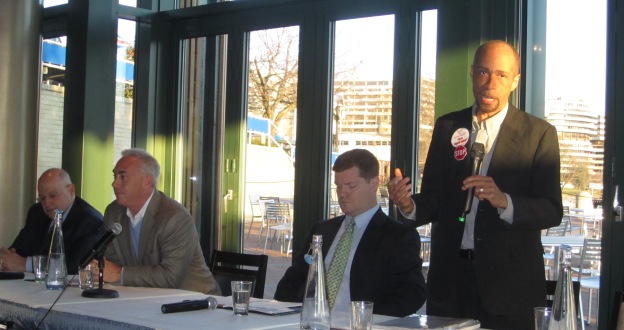 Candidates (from left) Zukerberg, Frumin, Mara and Redd at Tony &amp; Joe&#039;s