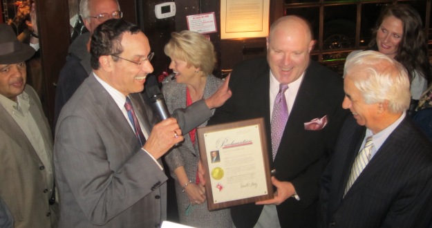 Mayor Gray, Gina and Billy Martin, Ed Solomon with the proclamation for Billy Martin&#039;s Day in the District