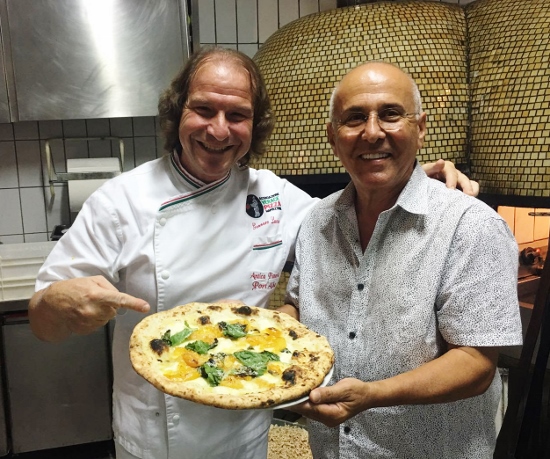 Naples Pizza chef Gennaro Luciano (l) &amp; il Canale owner Joe Farruggio