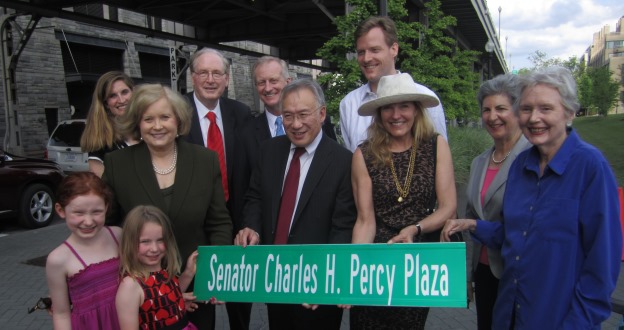 The team that pulled the cord for the new sign (see note below for more caption information)