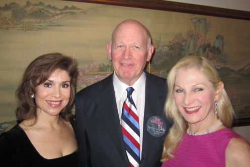 Candidate Teri Galvez with hosts Michael and Susan Pillsbury
