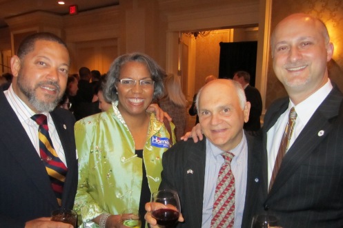 Eugene Dewitt Kinlow (left) and Ilir Zherka (right) from DC Vote with Republicans Trish Chittams (Ward 7) and Joe Grano (Ward 3)
