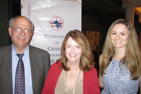 Nancy MacWook (center) with husband Bob Brandon and daughter Cate Brandon