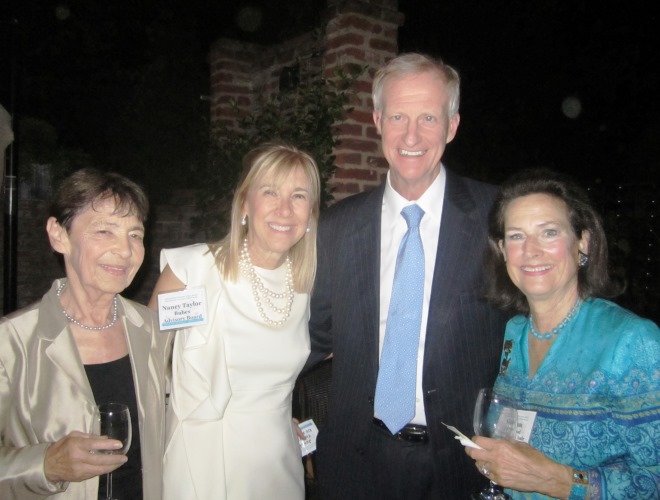 Jessica Townsend (left), Village president with host Nancy Taylor Bubes, Coucilmember Jack Evans and founder Sharon Lockwood
