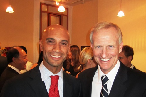 Former Mayor Adrian Fenty and Councilmember Jack Evans at the fundraiser