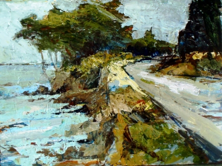 Coastal Road III, acrylic, 48 x 36, Lisa Neher
