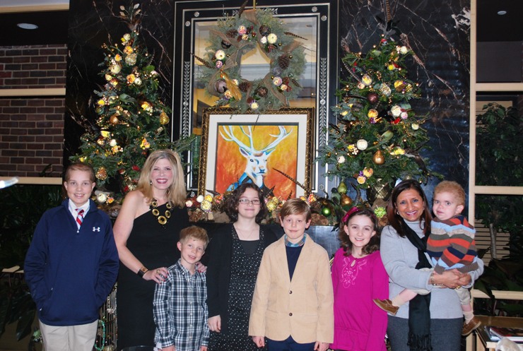 Ryan T., Allison Priebe Brooks of Queen Bee Designs, Peter K., Lily S., young boy, Hannah S., Dr. Aziza Shad, and Nicholas in fr