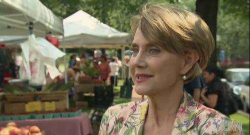 Katherine interviewed by CNN at Rose Park Farmers Market