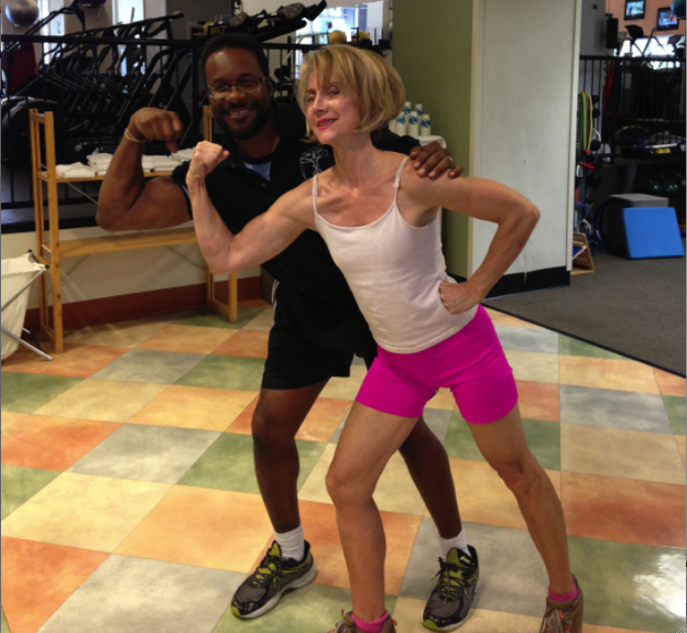 Katherine Tallmadge with One-to-One Fitness Manager, Tom Butler