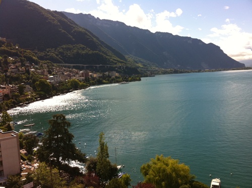 View of Lake Geneva in Montreux