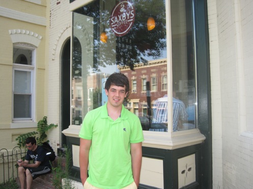 Mike Meaney in front of Saxby&#039;s at 35th &amp; O Streets